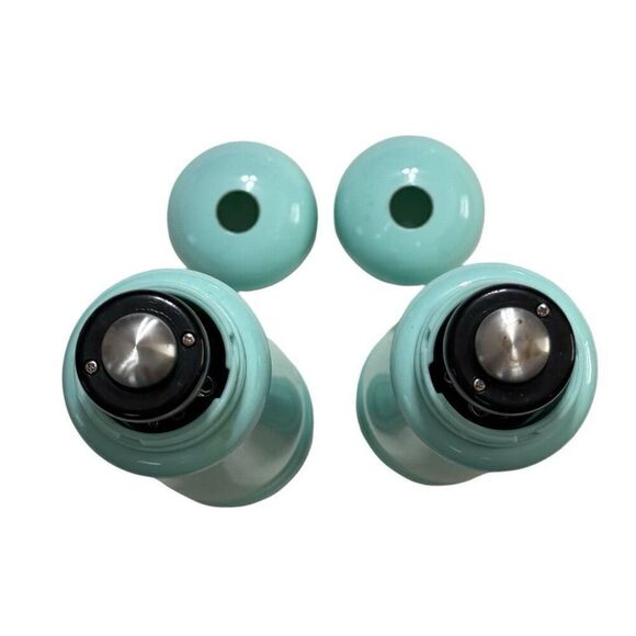 Electric Turquoise Pepper & Salt Mills 12” Tall Light Weight Plastic Set Of 2 - Picture 5 of 10